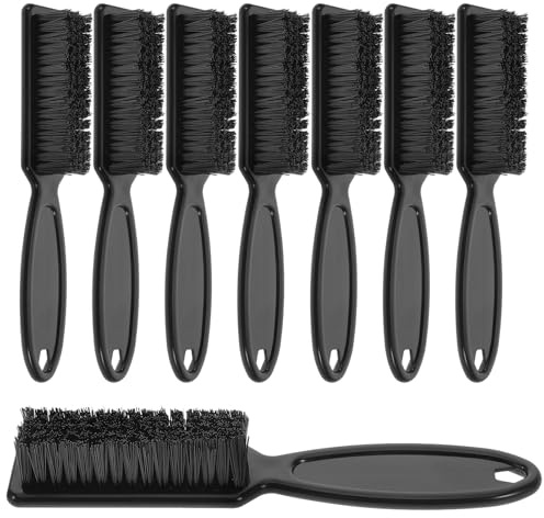 HEALEEP Fade Brush and Beard Trimmer Cleaning Brush 8Pcs Kit Long Handles for Professional Hairdressing and Facial Hair Maintenance