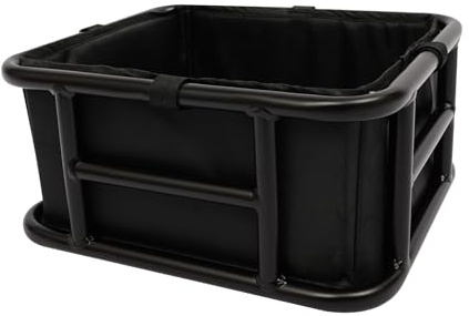KKVUIIFF Panier de vélo arrière, panier de vélo avec doublure en panier et filet à bagages, noir, capacité de charge jusqu'à 27 kg, pour la plupart des vélos