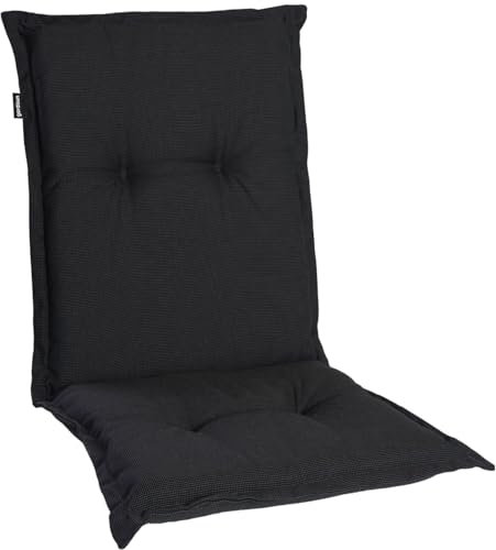 Homeoutfit24 Gartenstuhlauflagen Niedriglehner - 4er Set– Extra Dick 8 cm – Oeko-TEX – UV-beständig – Schwarz – Made in EU – Outdoor Auflagen für Gartenstühle