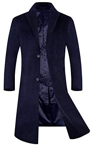 iCKER Mens Wool Coat Long Trench Coat Peacoat Jacket Slim Fit Casual Overcoat Outwear