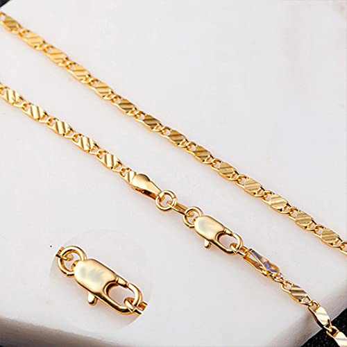 SONGK Collana Unisex con Colletto a Catena Color Oro Argento per Donna Uomo Catena a Maglia a Serpente Piatta con Chiusura a moschettone Accessori per Gioielli Regali