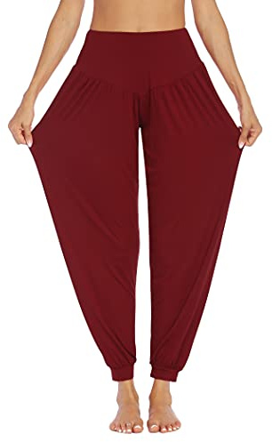 PINSPARK Yogabyxor, dam, långa haremsbyxor, sport, yogabyxor, curvy joggingbyxor, extra stor pluderbyxor, fritidsbyxor, eleganta sportbyxor