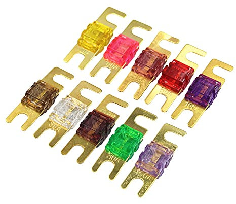 Sicherung vergoldet Bolzen Auto Sicherungen Mini Auto Stereo Audio AFS Sicherung 20A 30A 40A 50A 60A 70A 80A 100A 125A 150A 175A 200A (Color : One Size, Size : 70A)