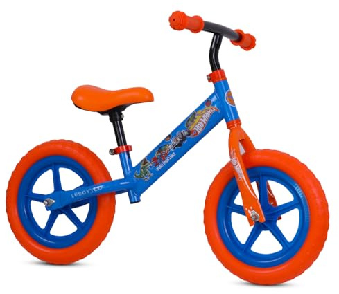 MagikBike Balance Bike 12’’ – Bicicletta Senza Pedali per Bambini 2-5 Anni con Set Adesivi Personalizzati (Hot Wheels)