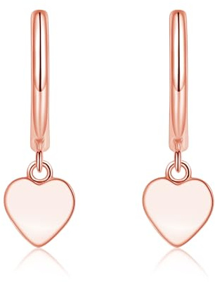 Glintara kreoler silver 925 örhängen hängande, 925 sterlingsilver örhängen kreoler med hjärta stjärna hänge, kreoler örhängen med kubisk zirkon, allergivänliga hängande örhängen för kvinnor flickor,