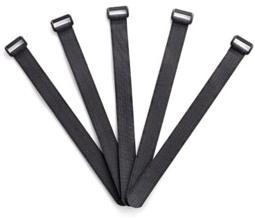 JchEnye Bridas de Velcro con Ojales, 30 cm de Largo, 2 cm de Ancho, para Guardar con Seguridad Cables y Cordones, Paquete de 5, Negro