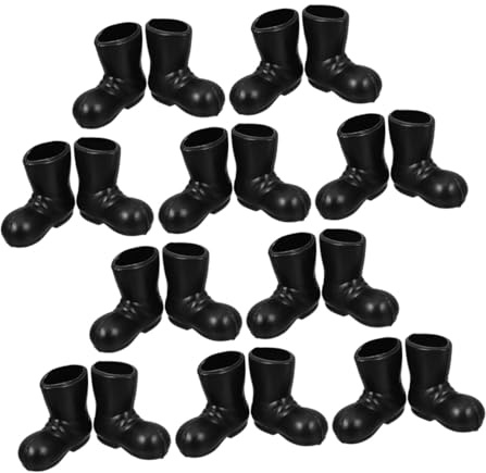 CLISPEED 20pcs Mini Christmas Boots for Crafts Dollhouse Santa Shoes Model Tiny Xmas Themed Decorative Shoes for Festive Boys and Girls Party Supplies