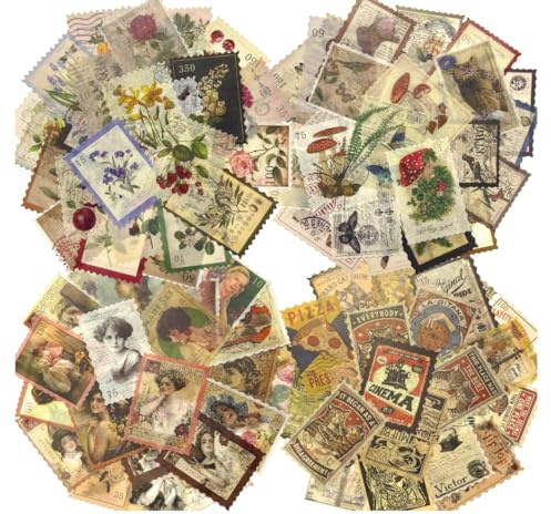 Scrapbook Sticker Vintage Aufkleber 240 Stücke, Retro Washi Aufkleber für Scrapbook Bullet Journal Album DIY Handwerk