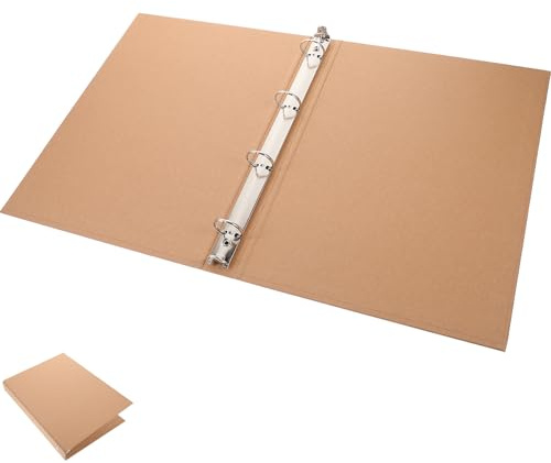 HAPINARY Cubierta de Cuaderno de Anillas A4 de Papel Kraft Exquisitamente Elaborado Diseño de Anillas para Proteger Información Importante en Oficina o Escuela
