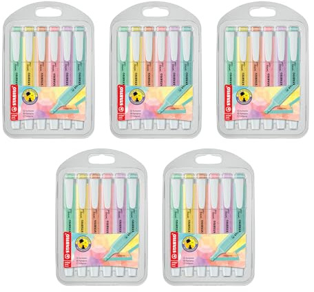 STABILO Swing Cool Pastel Highlighters - 5 x Pack of 6 - 6