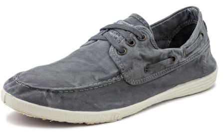 Natural World Eco Nauticos Hombre | 303e Old Elbrus | Zapatos Verano | Calzado Sostenible y Casual (Gris, Sistema Tallas Calzado EU, Adulto, Hombre, Números, Mediano, 45)