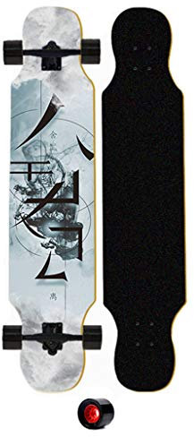 LZY YEENUO 42x9 en patineta Longboard Cruiser Longboard Skateboard Deck con rodamientos de precisión y Ruedas Resistentes para Principiantes y Patinadores experimentados, diseño Ancho Mini balanceado