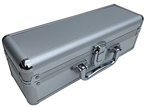 ECI Aluminium-Koffer Alu-Box länglich leer Instrumentenkoffer Flötenkoffer (LxBxH) 30 x 10 x 10 cm Messinstrumente Werkzeug, Silber