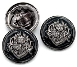 5PCS Bronze Metal Buttons Blazer Jackets 4 Holes Premium Knitting Sewing Buttons (20mm, Gun Color)