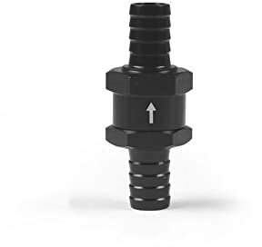 Válvula antirretorno de combustible, válvula de retención Asudaro para conducto de combustible, válvula antirretorno de aluminio, modificación automática para gasolina diésel, negro, 12 mm