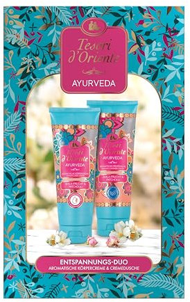 TESORI D'ORIENTE Presentset, krämdusch och kroppskräm Ayurveda 250 ml, aromatisk kroppsvård, wellness för kropp och sinnen