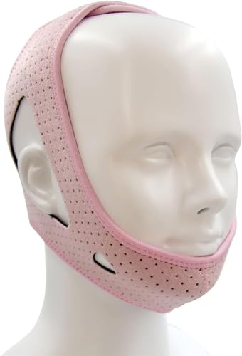 Mentonera Anti Ronquidos, Ajustable Suave Cómodo Altamente Elástico Dispositivos Anti Ronquidos Para Mujeres Y Hombres, Solución Eficaz Solución Para Dormir (Rosa)