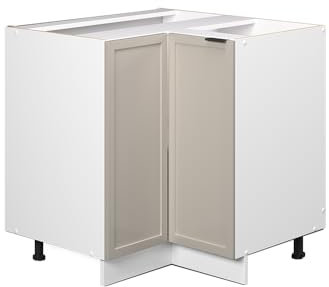 Vicco Eckunterschrank Fame-Line, Küchen Eckschrank, GrauBeige, 80.5 cm ohne Arbeitsplatte