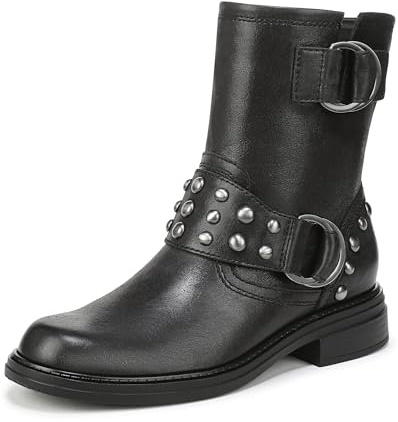 Naturalizer Women's Optimus Fashion Boot Black Stud Leather 8 M