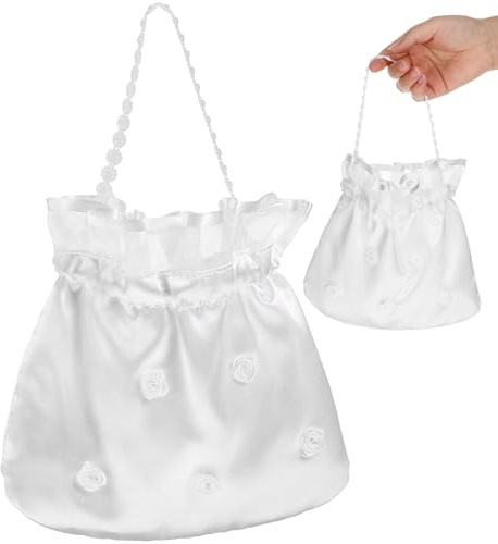 SOPOTUTU Borsa da Sposa 20X21 CM Coulisse per Bomboniere Sacchetti per Caramelle e Gioielli Borsetta Compatta per Matrimoni e Damigelle d'Onore