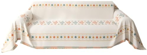 Yabauuop Cubresofá Boho - 300x180 cm Cubierta Reversible Protectora para Loveseat,Cubresillón Lavable,para Apartamento Dormitorio Estudio Oficina Casa Hotel Restaurante