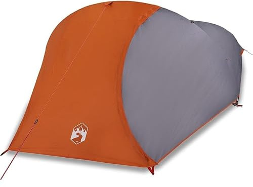 Tienda de campaña de cúpula para 4 personas, color naranja, resistente al agua para aventuras al aire libre, ligera y compacta, de poliéster 185T con revestimiento de poliuretano, resistente al viento