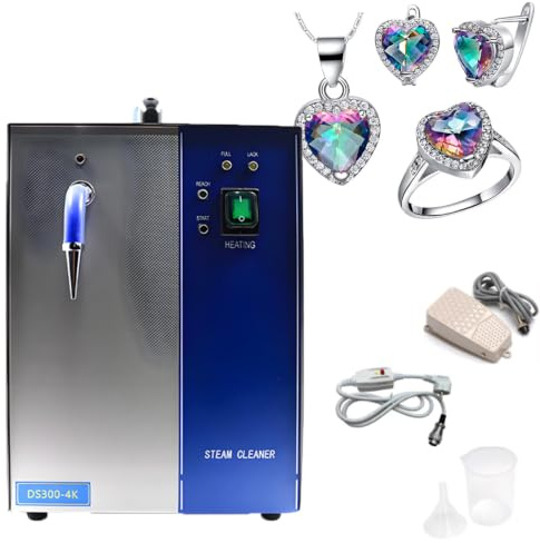 Ångtvätt 2600W, Professionell ångtvätt för smycken, Professionell högtryckstvätt 135°C/275°F, Ångtryck 4 kg, för metallmynt till ringur. 3L