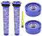 V8 Filter für Dyson 2 Stück V7 V8 HEPA-Nachmotorfilter Kit & 2 Vorfilter Ersatzfilter für Dyson V7 V8 Animal und Absolute Cordless Staubsauger # DY-96566101, DY-96747801
