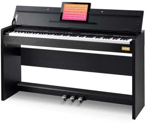 AODSK 88-Key Weighted Hammer Action Digital Piano with Speakers,Furniture Stand and Triple Pedals,Beginner's Course - B-85