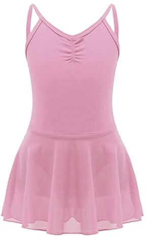 ranrann Enfant Fille Tutu Robe Danse Classique sans Manches Justaucorps Jupette Gymnastique Body Ballet Tenue Patinage Yoga Bodysuit Sport Jumpsuit Dancewear 2-14 Ans