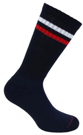 Labonal. Chaussette. SPORT 2 BANDES, Coton. Bleu Marine. 44/45 FABRIQUE EN FRANCE - HOMME. (1 paire)