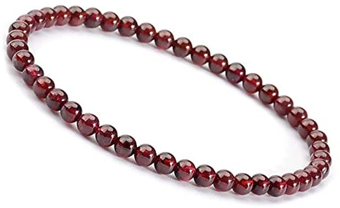 Unique Gems Perlenarmband Edelstein Damen Armband roter Granat Ø 4mm Chakra Perlen Buddha Schutzarmband