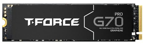 TEAMGROUP T-Force G70 PRO Graphene Heatsink 2TB DRAM SLC Cache 3D TLC NAND NVMe InnoGrit PCIe Gen4x4 M.2 2280 Gaming Internal SSD Works with PS5 Read/Write 7400/6800 MB/s TM8FFH002T0C129