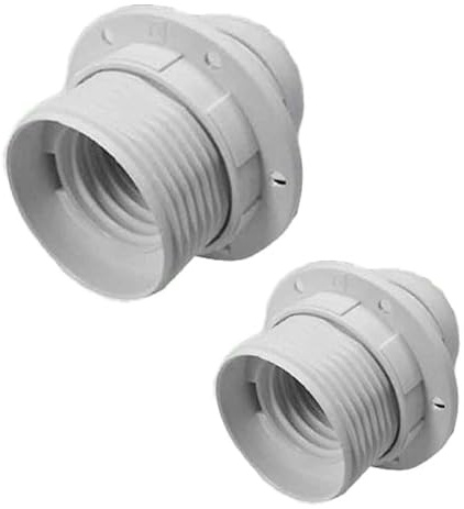 A2ZWORLD 2 stycken lamputtag, adapter och omvandlare, lamputtag E27 av vit termoplast med klämma