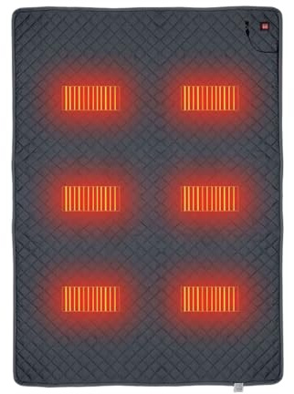 LSRFXF Saco de Dormir Doble para Adultos, Soporte de Alimentación USB de 5 V, Almohadilla para Saco de Dormir con Calefacción, Manta Calefactable para Acampar Mochilero Senderismo