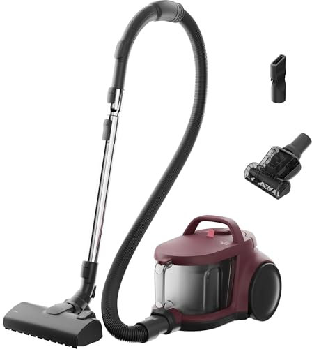 AEG ANIMAL 5000 Bagless Vacuum Cleaner AL51A2DR, Compact Size, Ergonomically Handle, High Filtration, Cleaner Output Air, Easy Manoeuvre, 8.5-metre Action, Multiple Surfaces, (dB) 78, 3L, Dark Red