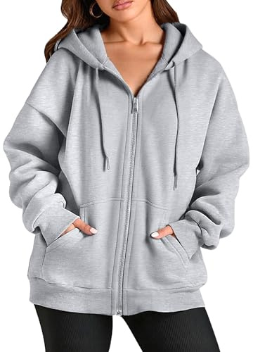 Neteson Sudadera con Capucha Mujer Chaqueta Deportiva Chándal con Cremallera Sweatshirt Manga Larga Sudadera Cremallera Capucha Casual para Primavera Otono Oversize