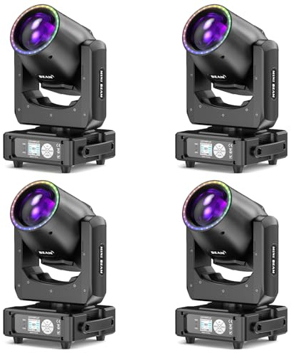 4-delad LED-lyra 230W 7R Beam Mini Scenlampa 14 färger 14 Gobos RGBW discoljus roterande dmx512 prisma ljusspel för DJ klubb party bar teater bröllop