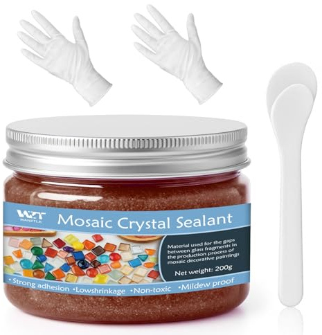 WAN2TLK Brown Mosaic Crystal Grout 200g, Mosaic Tile Accessories, No Water Needed, Fast-Drying, Essential for Handmade Grouting, Mosaic Crystal Sealant for All Tiles & Surfaces