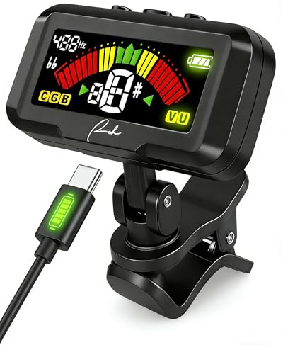 Ranch Accessories Guitar Tuner Clip On Tuner for Acoustic, Electric Guitar, Violin, Ukulele, Bass, Rechargeable Chromatic Tuners Upgraded