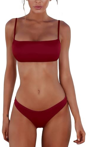 UMIPUBO Maillot De Bain Femme 10 Pieces Bikini String Sexy Taille Basse Bandeau Haut Dos Nu Ado Fille Maillots Deux Pièces