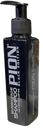 PION Black Edition Barba & Baffi Shampoo 150 ml – Shampoo idratante per barba con pantenolo, detergente delicato, per barba e baffi, cura degli uomini