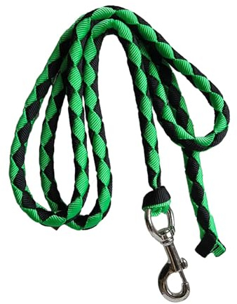 Cordone per Cavallo Guinzaglio con Moschettone in PP Antimorso E Antiusura Adatto a Pettorina O Capestro Idoneo per Addestramento di Cavalli Pecore Ca, Verde 2.5 Metri
