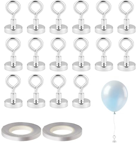 16 st magnetiska ballongvikter med band, återanvändbara heliumballongvikter för fester, bröllop, födelsedagar, jul, halloween