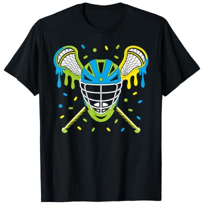 Colorful Dripping Helmet Lacrosse Vibes T-Shirt