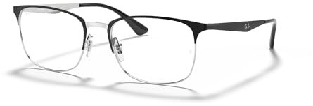 Ray-Ban Unisex-Erwachsene 0RX6421 Brillengestelle, Schwarz (Silver On Top Matte Black), 52