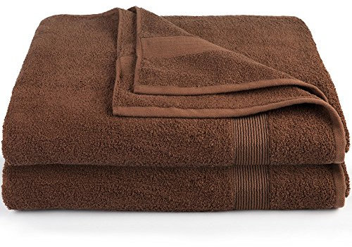 CelinaTex Bari Saunatuch XXL Doppelpack 90 x 220 cm Schoko braun Baumwolle Frottee Handtuch Badetuch Saunahandtuch