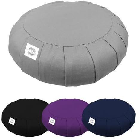 Vivezen - Pouf, zafu, coussin de méditation, yoga - Rond - 38 x 38 x 13 cm - Plusieurs coloris