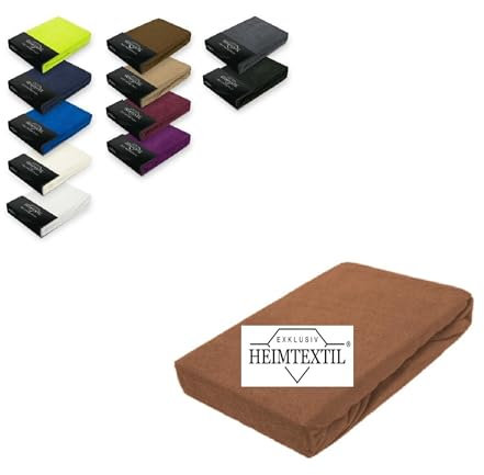 Exklusiv Heimtextil Frottee Spannbettlaken Marke 60-70 x 140 cm 80% Baumwolle, 20% Polyester Öko - Tex Zertifiziert, Markenqualität, Matratzenhöhe bis 10 cm, Nougat