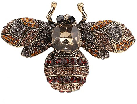 Spilla Vintage Ape e Perle per Donna, Elegante Accessorio Cerimonia con Strass, Ornamento Abito Sposa Regalo Raffinato